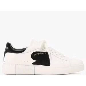 Kate Spade NY Charli Lace-Up Sneakers White & Black Leather 8B